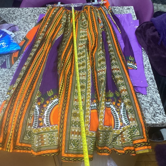 African Kente cloth maxi skirt & head wrap - Picture 3 of 9